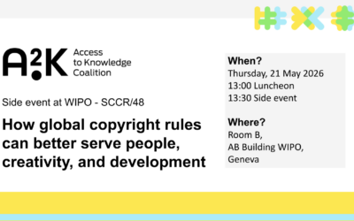WIPO SCCR/48 Side Event: How global copyright rules can better serve people, creativity, and development